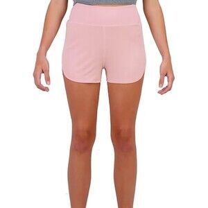 City Lights San Francisco Essential Everyday Stretch Shorts L Pink Zip Pocket B6